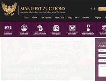 Tablet Screenshot of manifestauctions.com